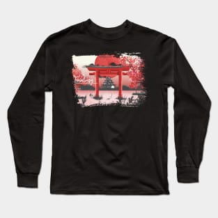 Japanese sunset in pacific ocean Long Sleeve T-Shirt